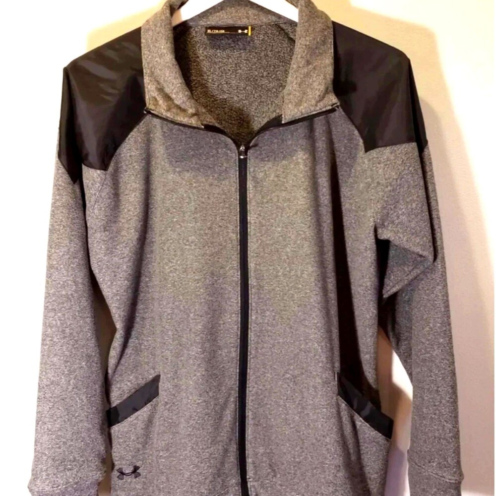 UNDER ARMOUR Zipup Lightweight Fleece Jacket-Gray & Black XL